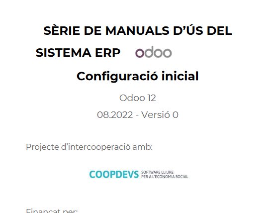 MANUALS D’ÚS DEL SISTEMA ERP ODOO – Configuració inicial